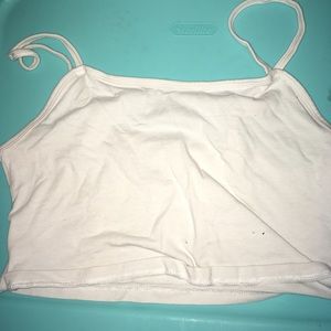 h&m white cropped tank ** thats a fuz not stain